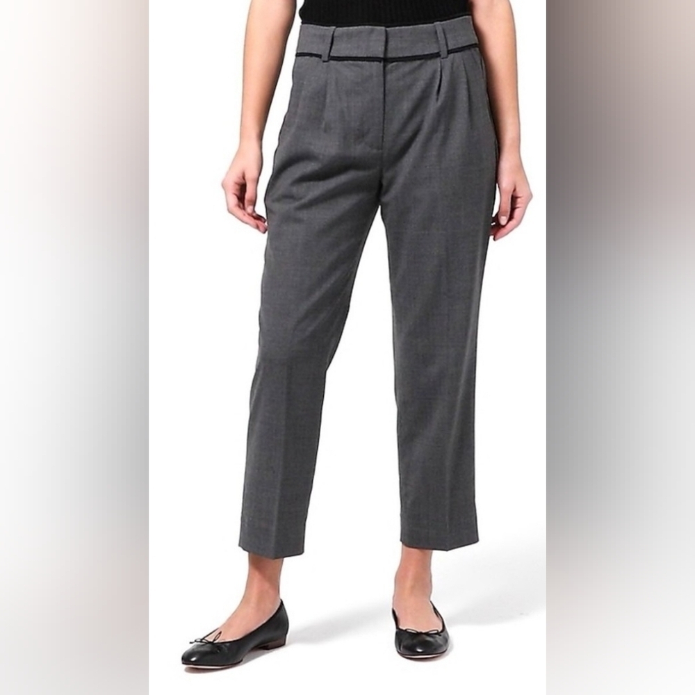 J. Crew Women's Gray Wool Blend Tailored Pants 14